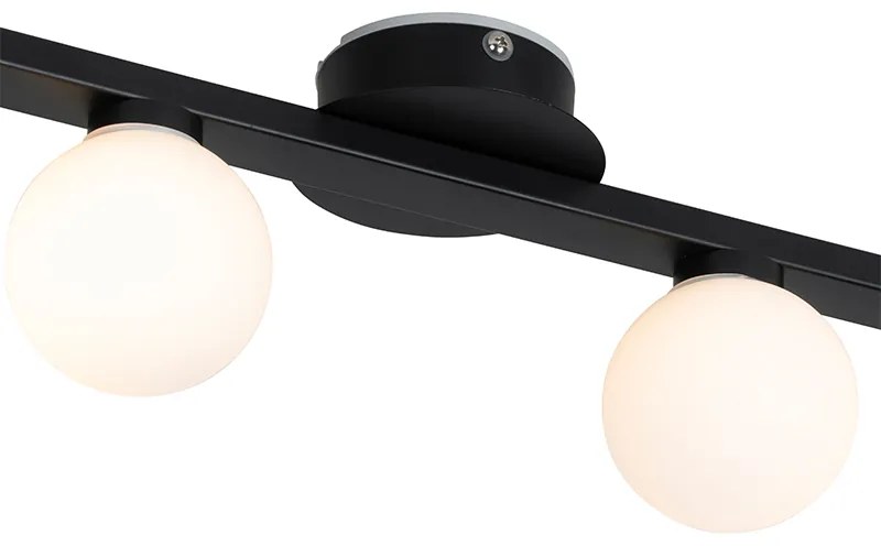 Candeeiro de teto moderno preto IP44 4 luzes - Cederic Moderno