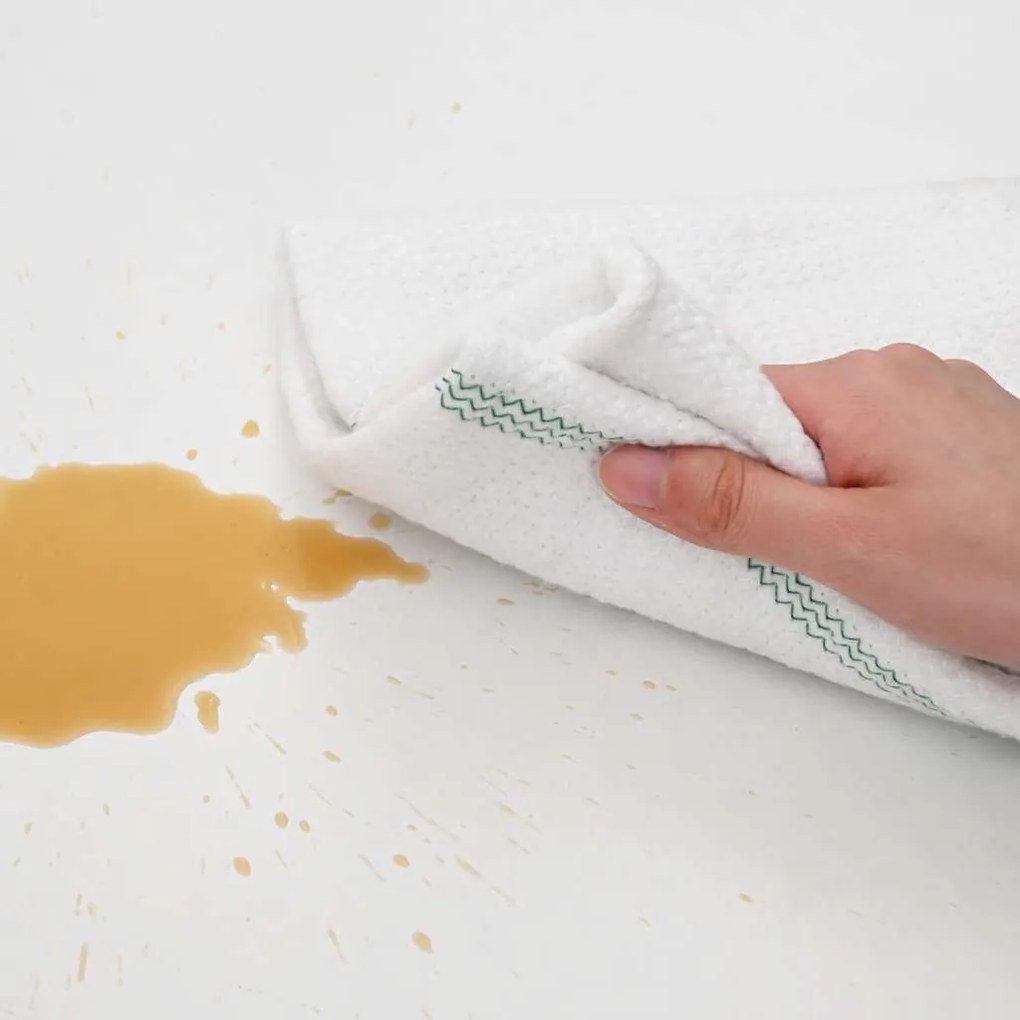 Panos de Limpeza 50 pcs 50x60 cm branco com riscas verdes