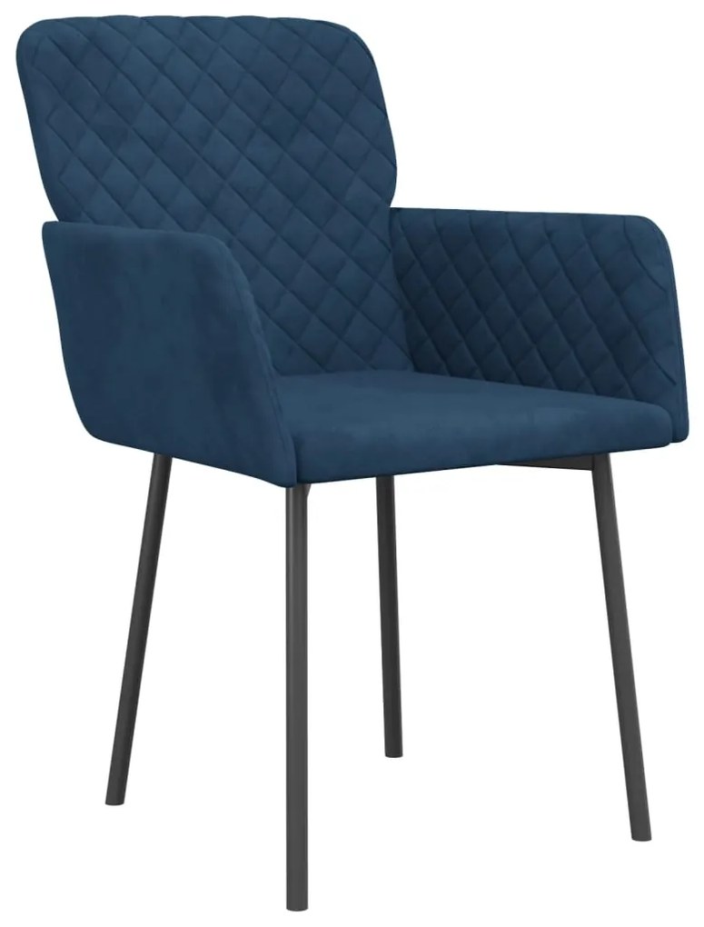 Cadeiras de jantar 2 pcs veludo azul