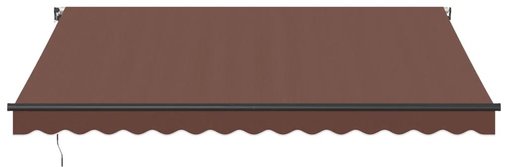 Toldo retrátil manual com luzes LED 400x350 cm castanho