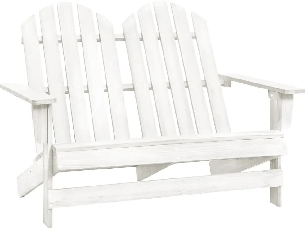 Cadeira de jardim Adirondack 2 lugares abeto maciço branco