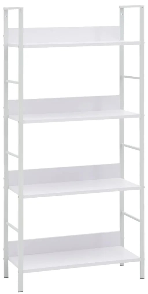 vidaXL Estante com 4 prateleiras derivados de madeira branco