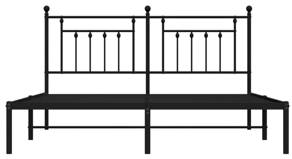 Estrutura de cama com cabeceira 160x200 cm metal preto