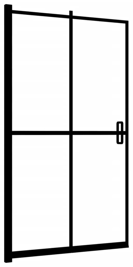 Divisória de chuveiro dobrável ESG 120x140 cm preto