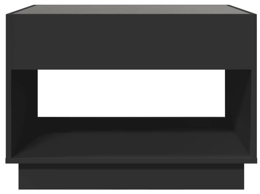 Mesa de centro luzes LED Infinity 70x50x50 cm preto