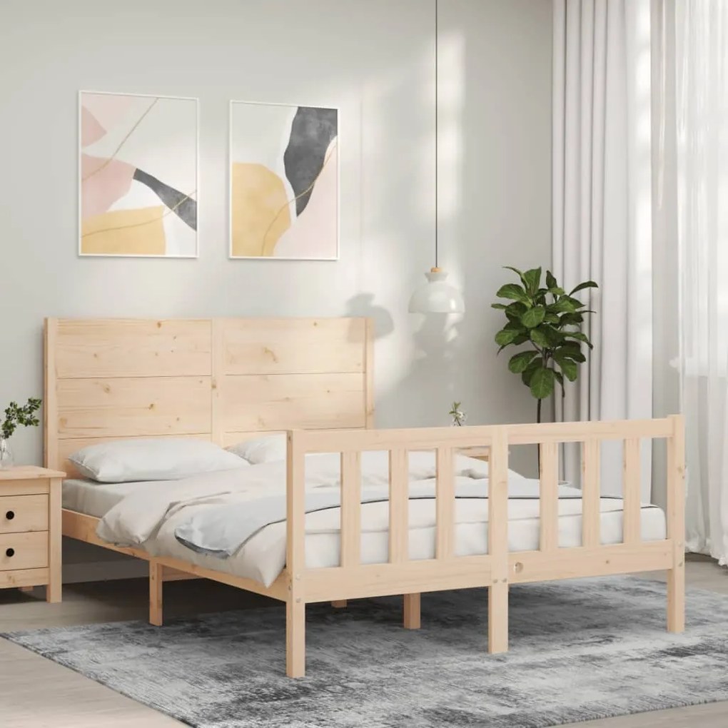 vidaXL Cama sem colchão 140x200 cm madeira de pinho maciça