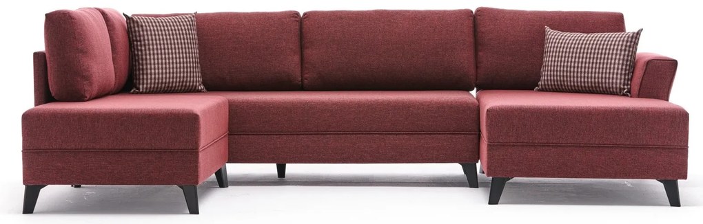 Sofá-Cama de Canto Eris – Vermelho Claret – 300x78x202 cm