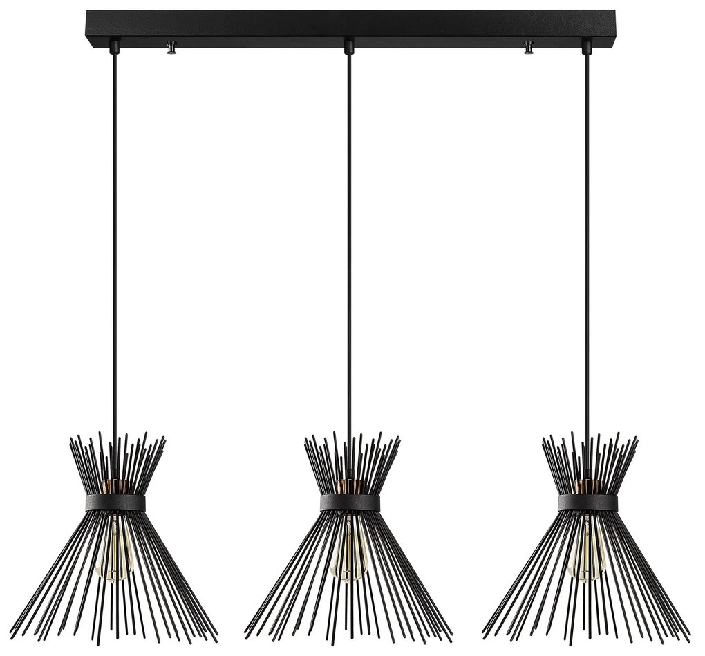 Candeeiro de Teto Kirpi – Preto – 104 x 34 cm