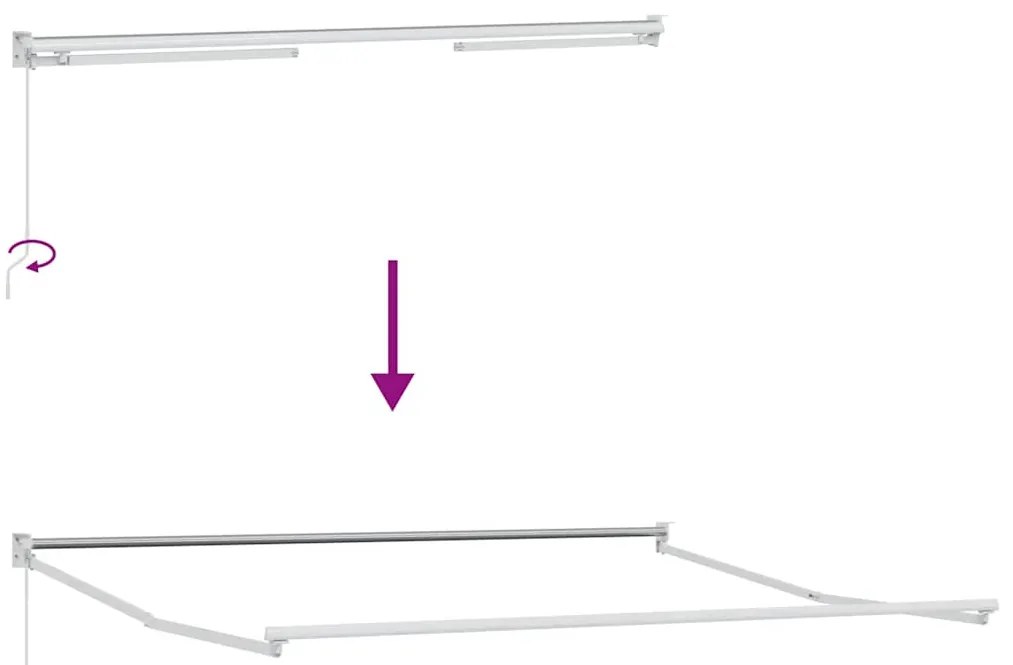 Toldo retrátil 4x3 m tecido e alumínio antracite e branco