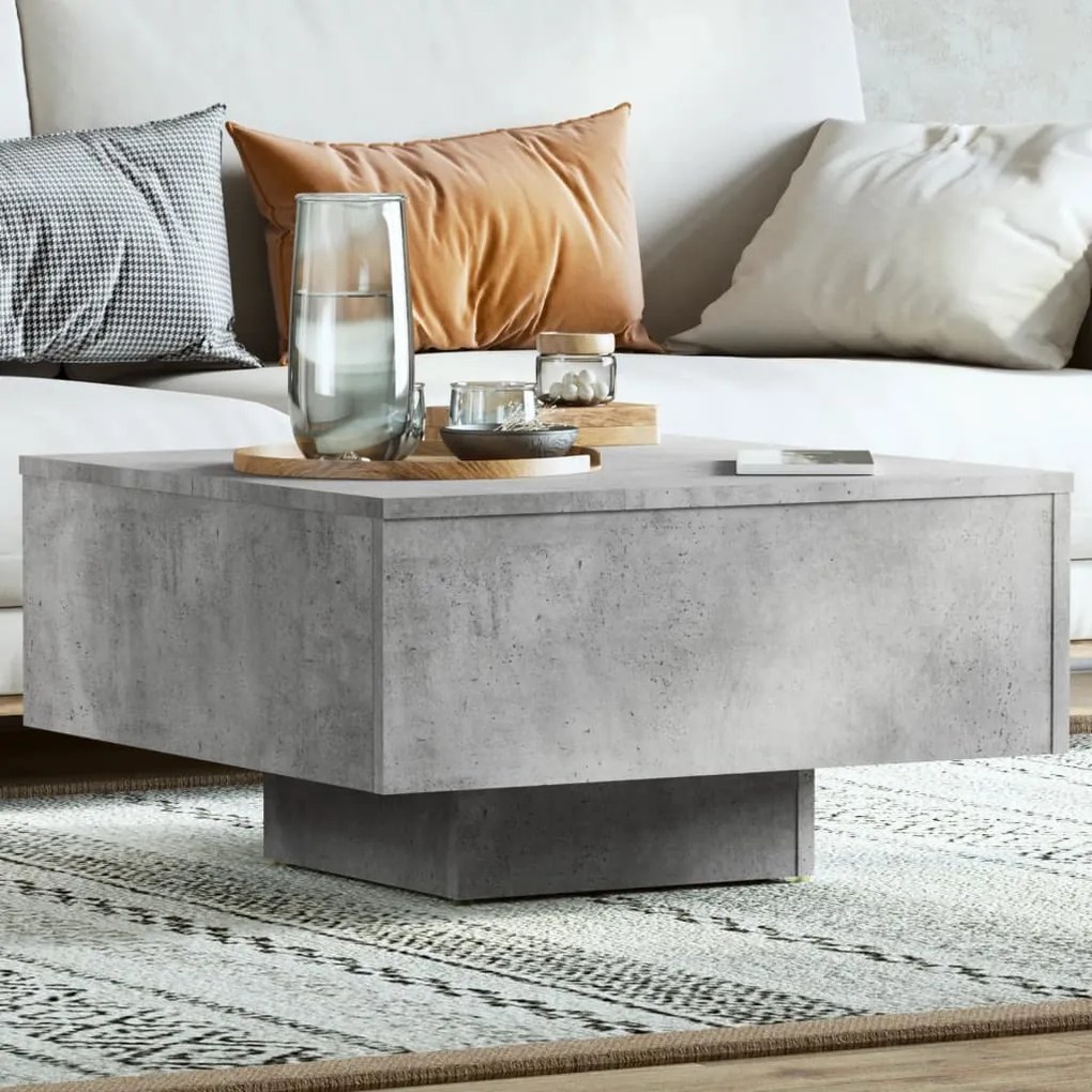 806889 vidaXL Mesa de centro 60x60x31,5 cm contraplacado cinzento cimento