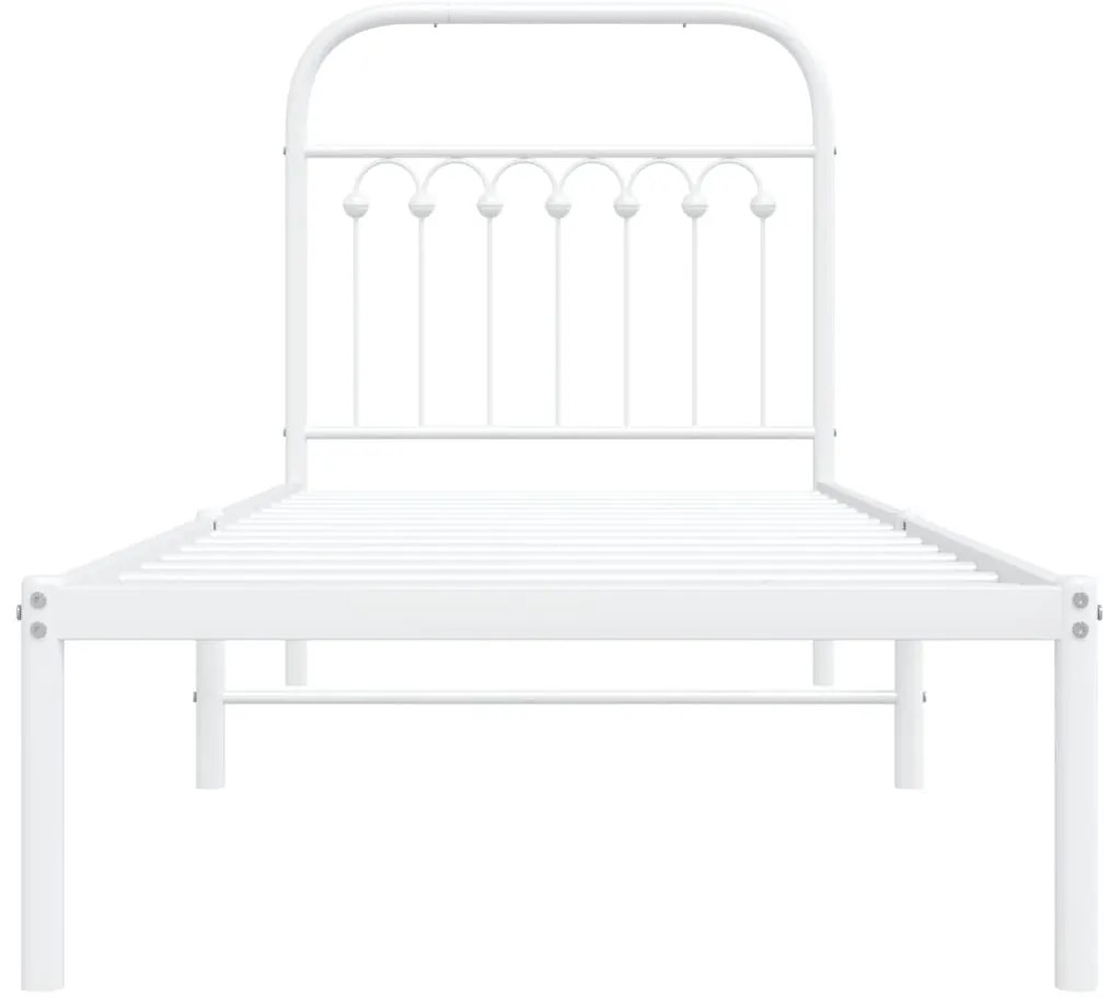Estrutura de cama sem colchão com cabeceira 75x190 cm branco