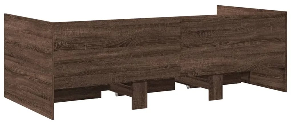 Sofá-cama com gavetas sem colchão 75x190 cm carvalho castanho