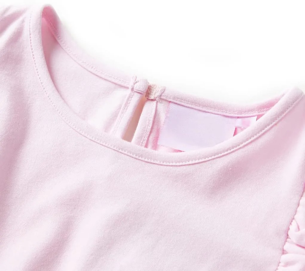 Vestido de criança com folhos rosa-claro 92