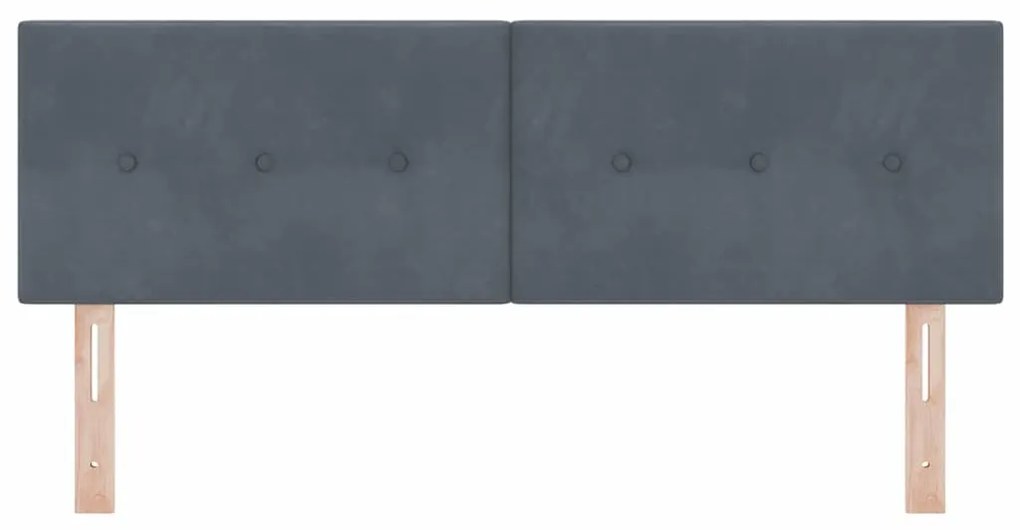 Cabeceira vidaXL Botões Almofadados Cinza Escuro 140 cm Veludo