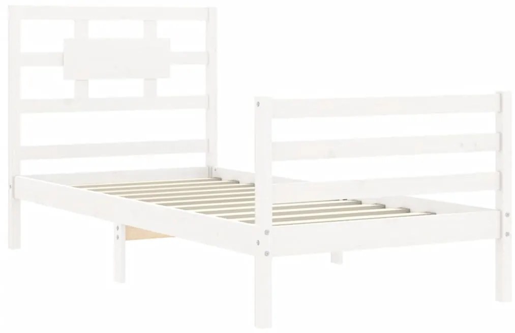 Estrutura de cama com cabeceira 90x200 cm madeira maciça