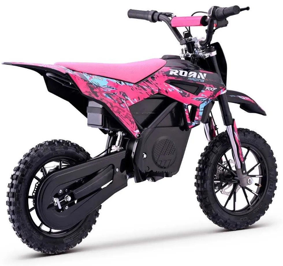 Mini moto elétrica para crianças 550W ROAN RXF até 25 km/h Com Limitador (24V-12AH)  10/10 Rosa