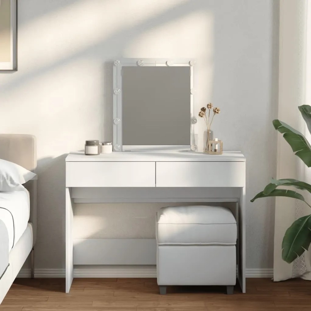 Toucador com LEDs 100x40x130 cm branco
