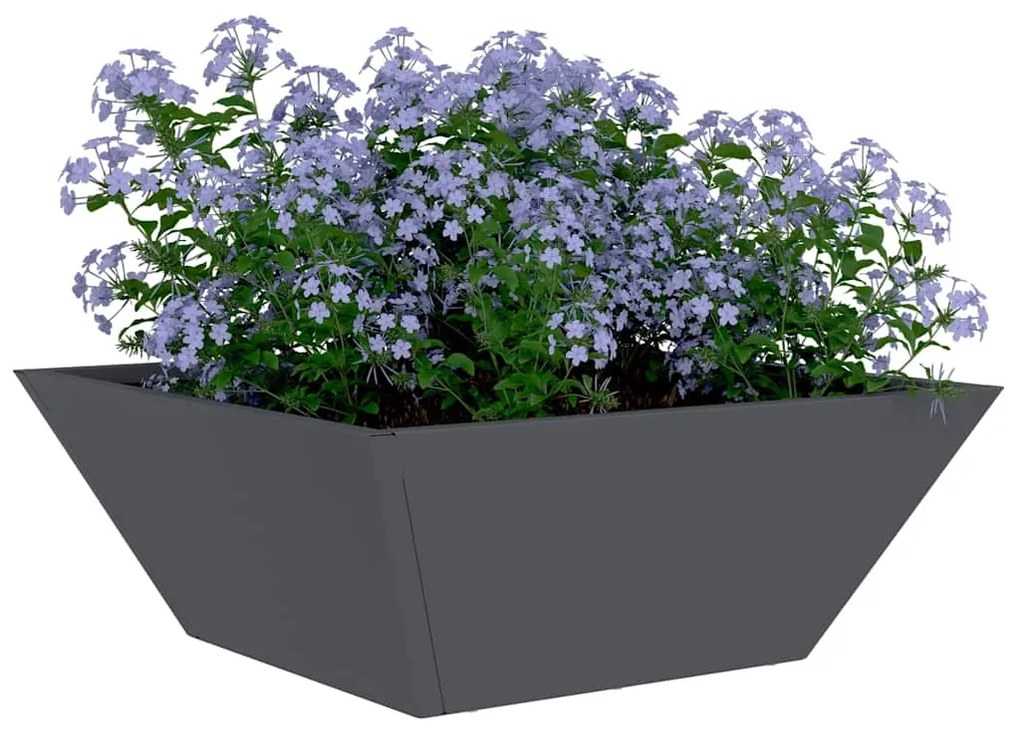 Jardineiras de bowl 5 pcs antracite 40x40x15 cm em aço