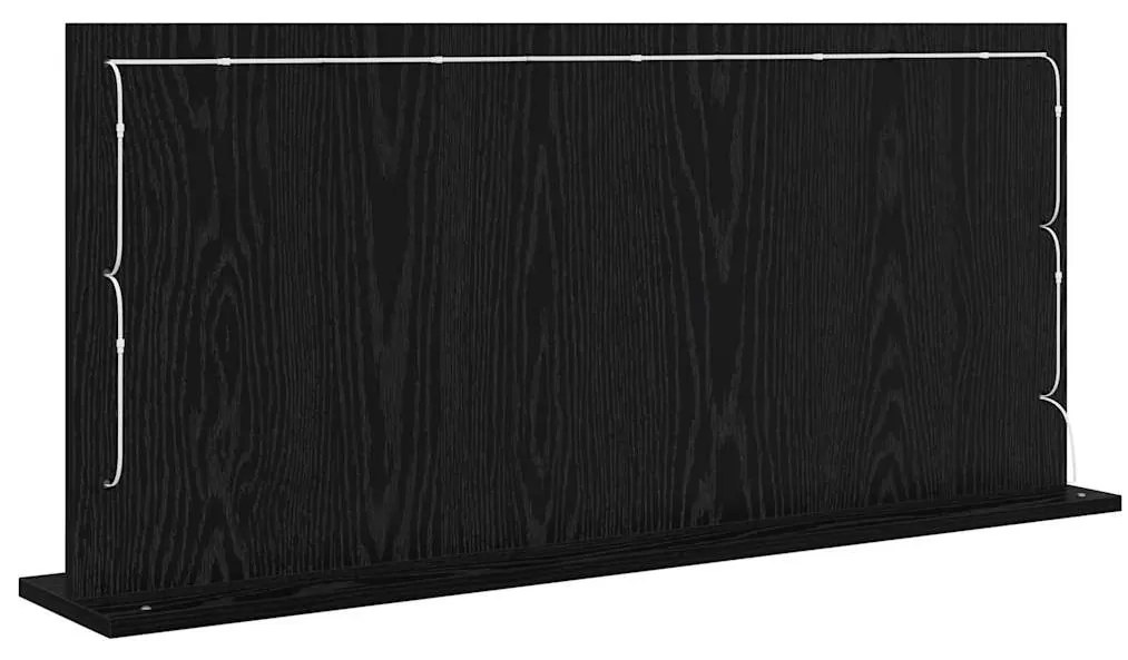 Espelho de Vaidade com Luzes LED Carvalho Preto 100x45x18 cm