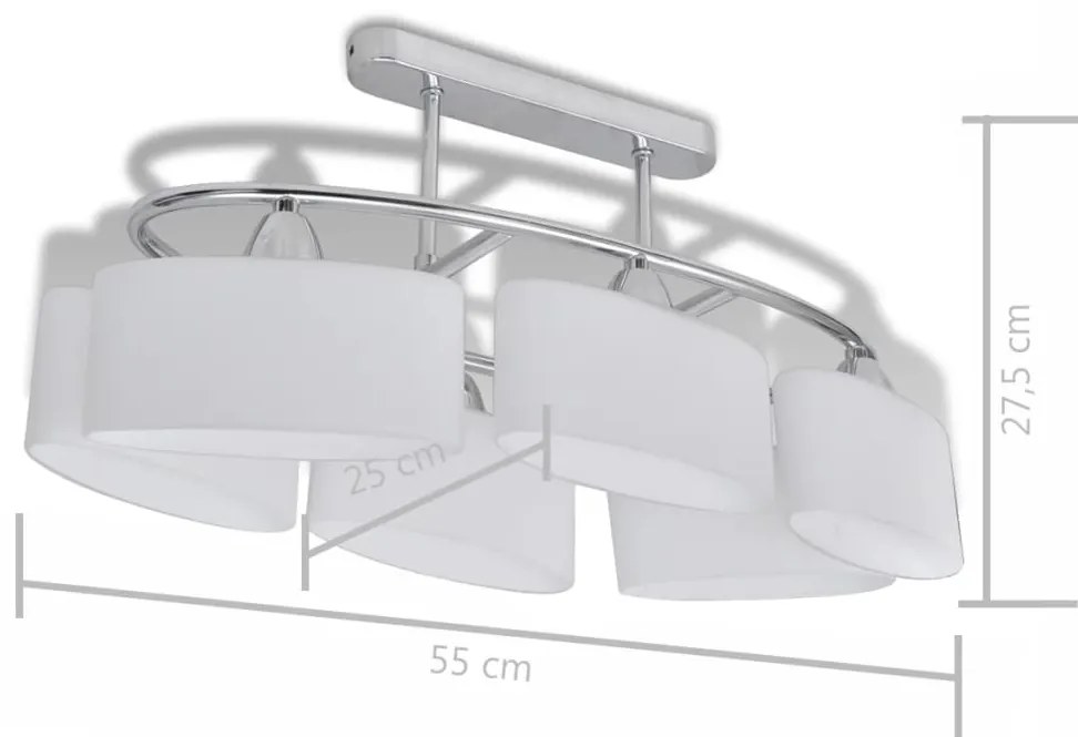 Candeeiro teto com abajures de vidro elipsoides 4 pcs E14