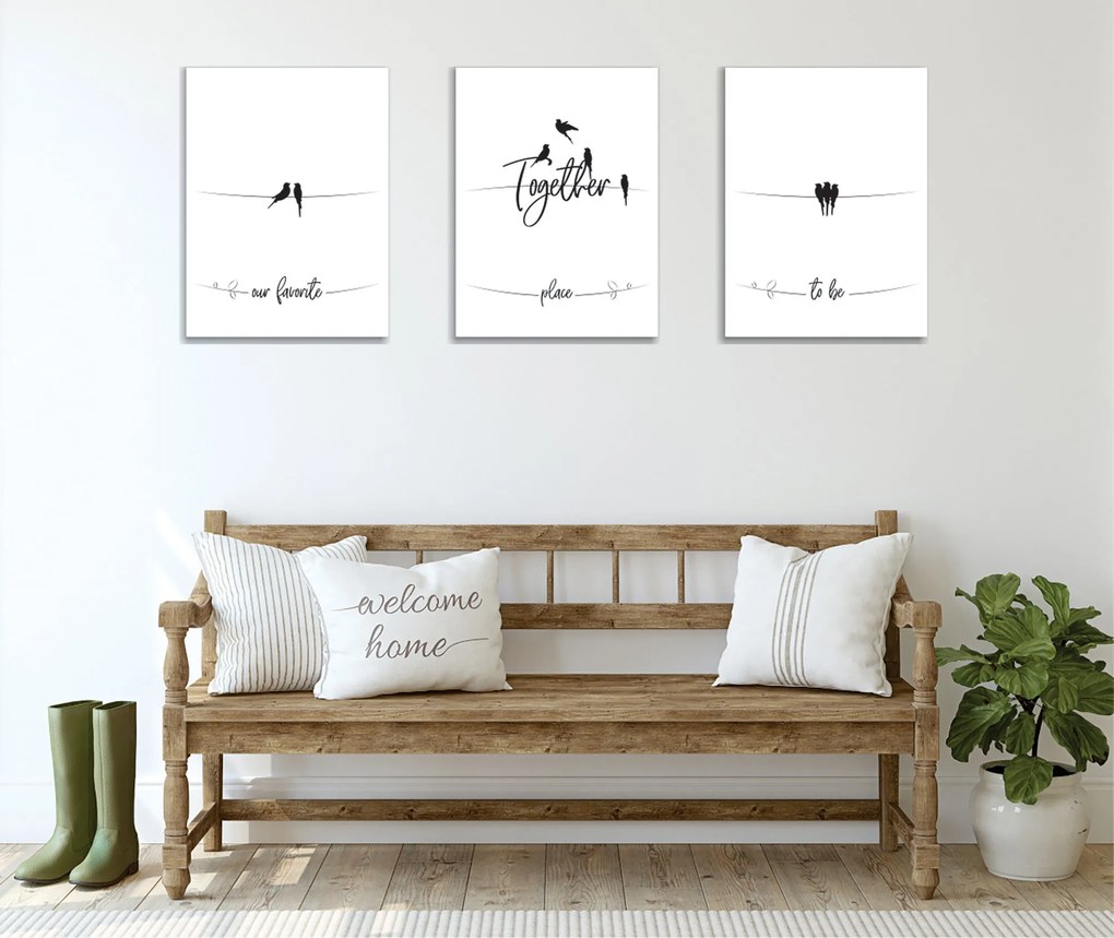 Quadro Decorativo em Tela UDC03 – Multicolor – 30 x 40 cm (3 Peças)