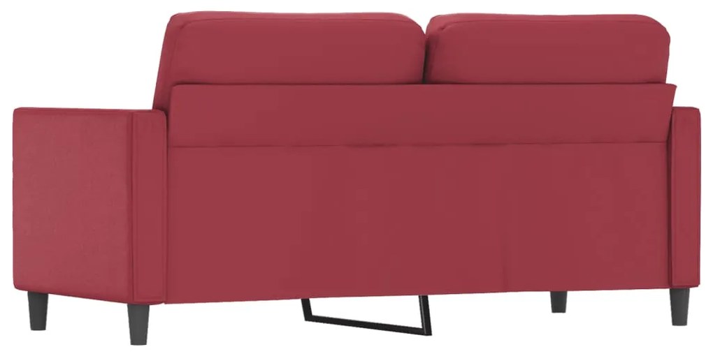 Sofá de 2 lugares 140 cm couro artificial vermelho tinto