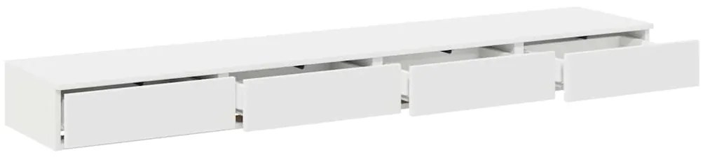 Gavetas de Cama Brancas 200x36,5x16,5 cm Madeira Consolidade