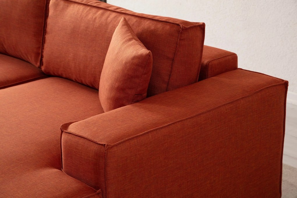 Sofá-Cama de Canto Pırlo – Laranja – 260 cm x 78 cm x 170 cm