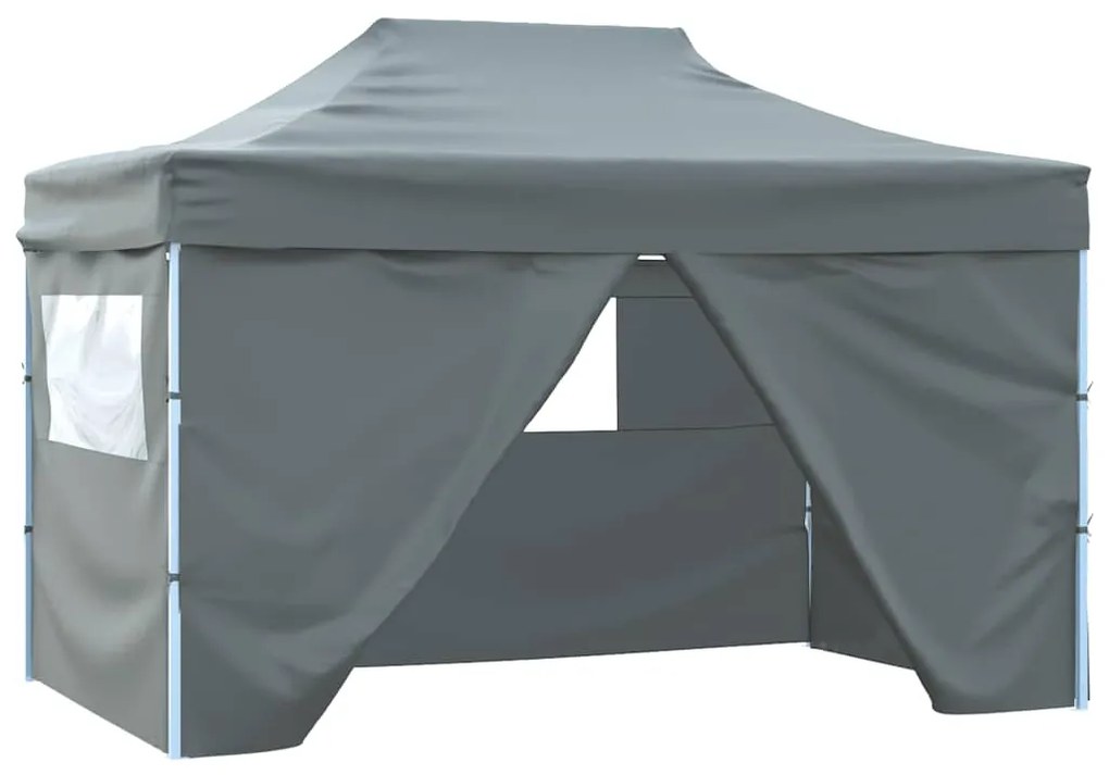 Tenda dobrável profissional festas 4 paredes 3x4m aço antracite