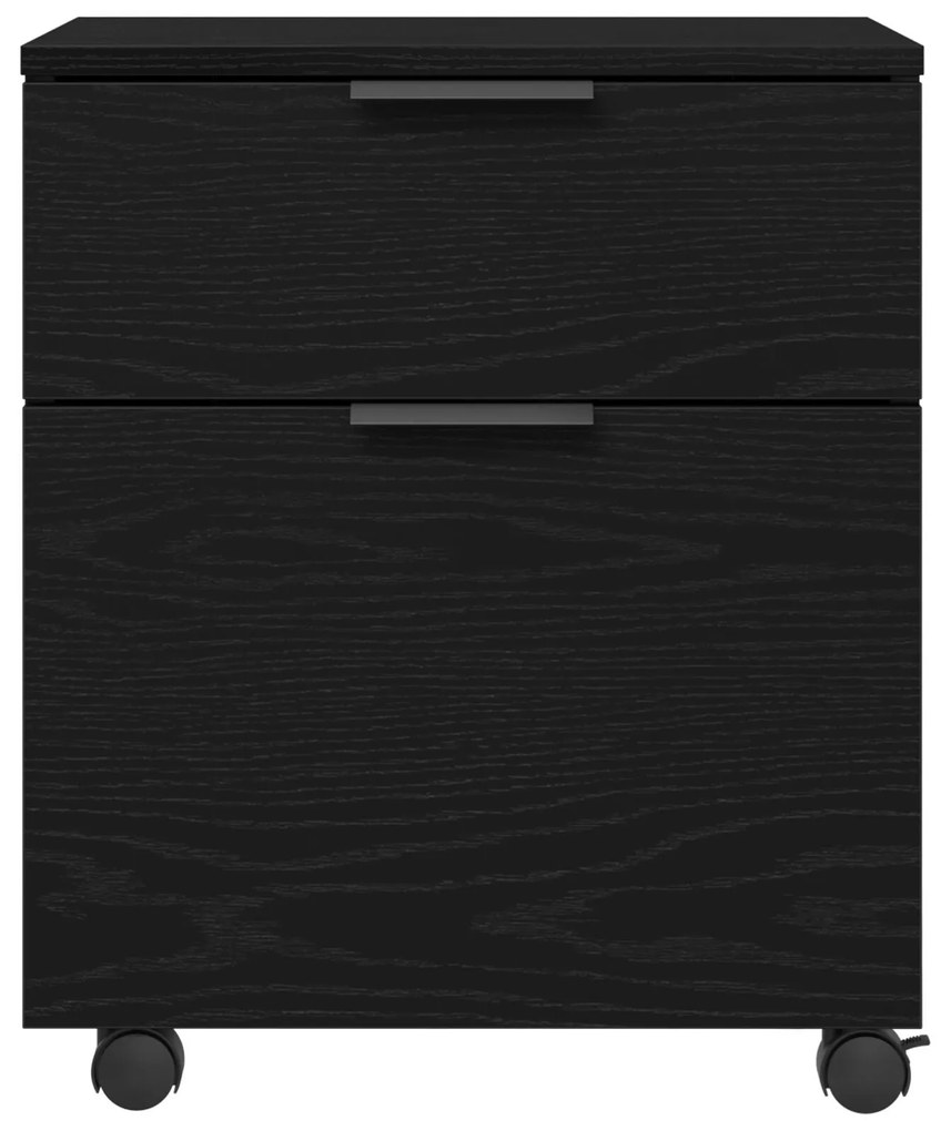 Gabinete Móvel vidaXL com Rodas Carvalho Preto 45x38x54 cm