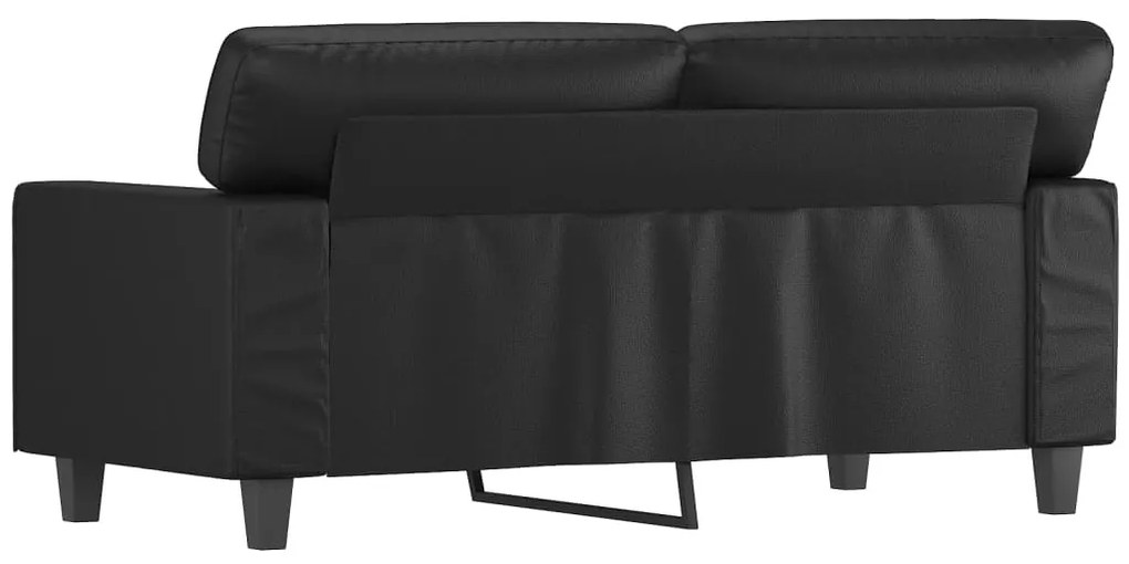 Sofá de 2 lugares 120 cm couro artificial preto