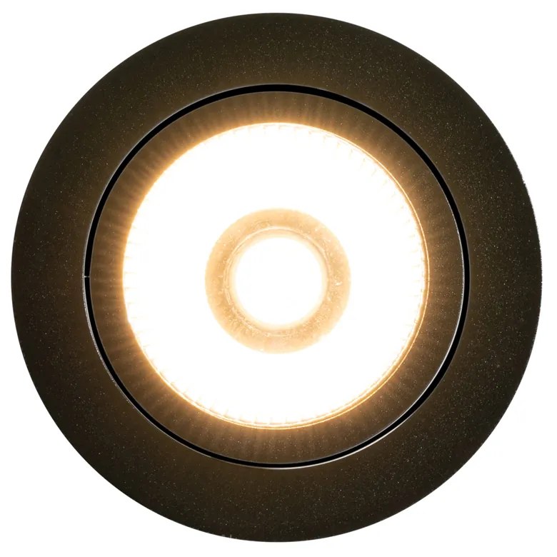 Foco embutido preto 9,5cm com LED 1300lm regulável IP23 - Gaius