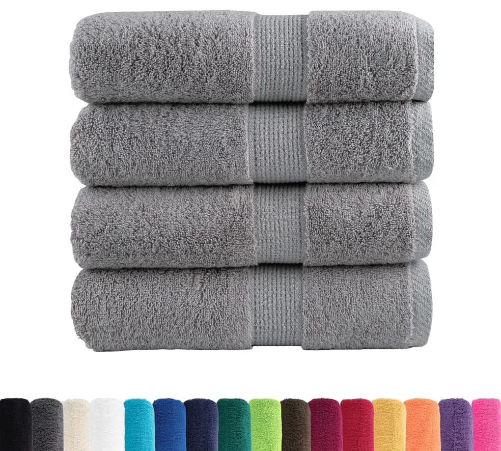 Toalhas de bidé premium SOLUND 4 pcs 30x50 cm 600 gsm cinzento