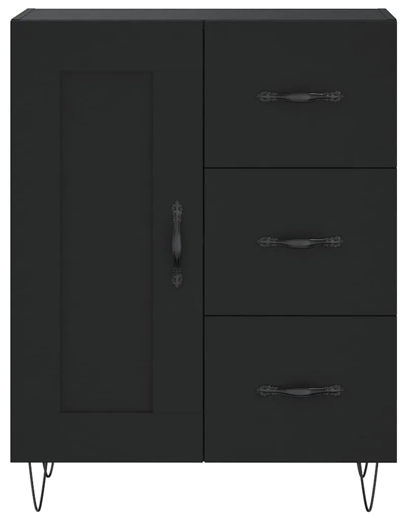 Armário alto 69,5x34x180 cm derivados de madeira preto