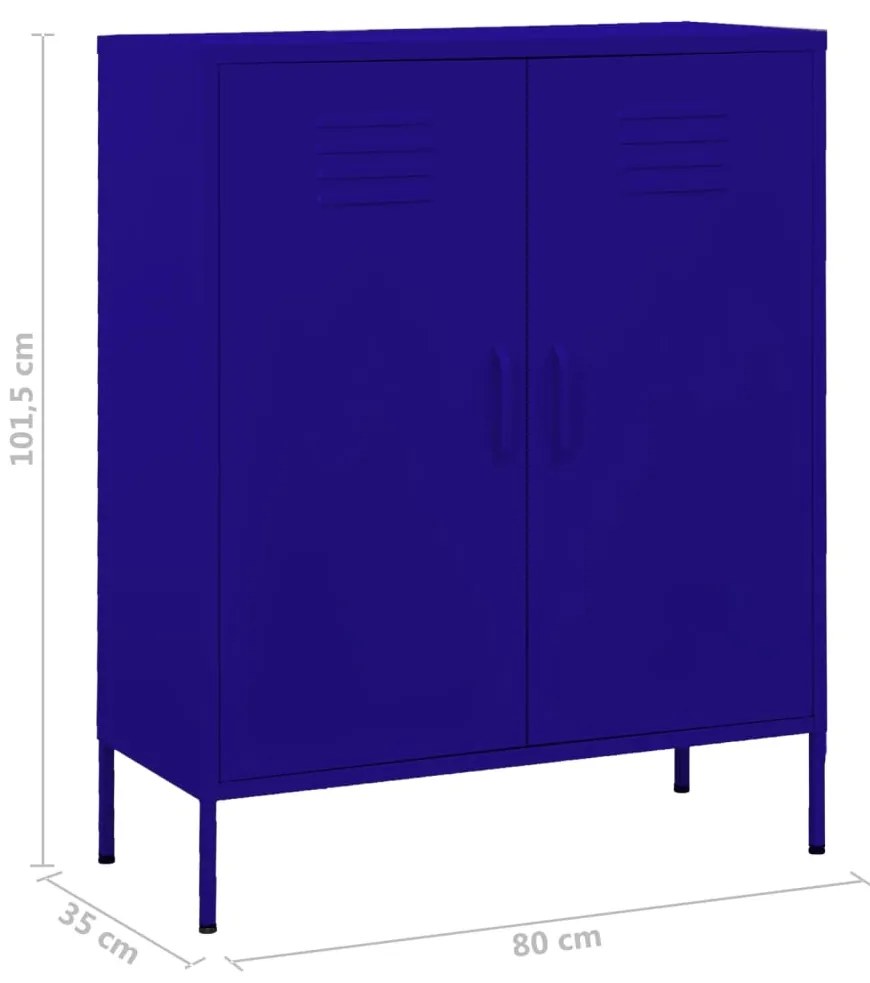 Armário de arrumação aço 80x35x101,5 cm azul-marinho