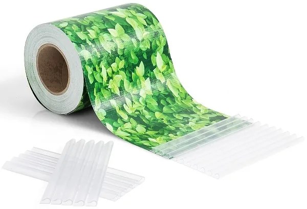 Revestimento para Cerca 3,4 kg de PVC 35 m x 19 cm com 20 Clips para Ruído, Vento e Folha de Protecção de Privacidade Verde