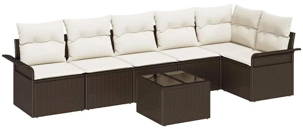 Conjunto de Sofá de Jardim vidaXL de 6 Peças com Almofadas Rattan Poli