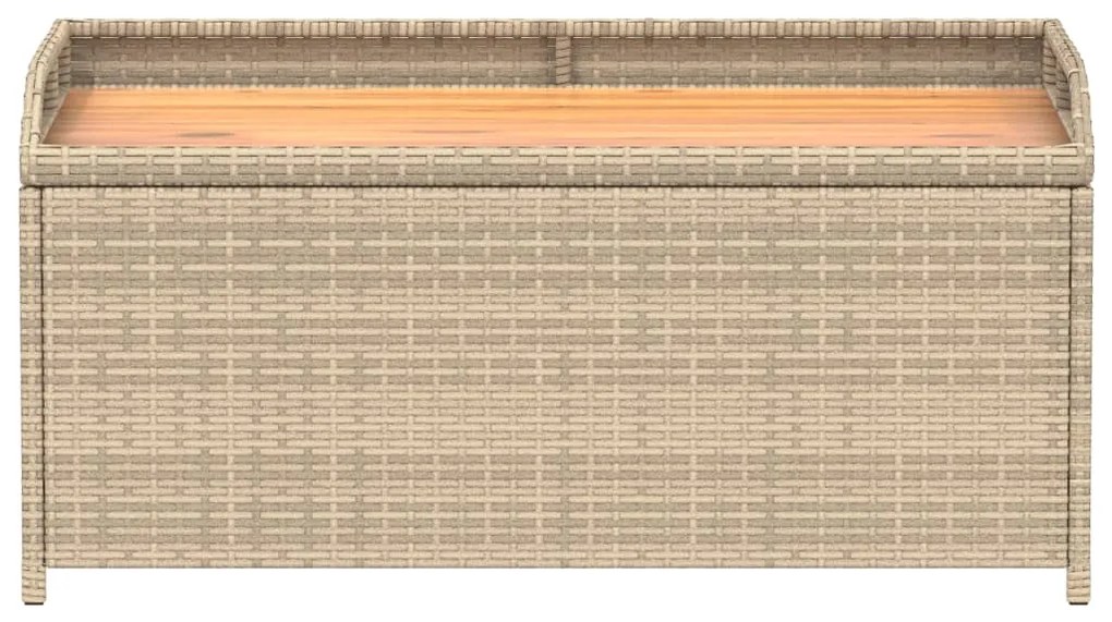 Banco de arrumação 100x50x52 cm vime PE/acácia mistura de beges
