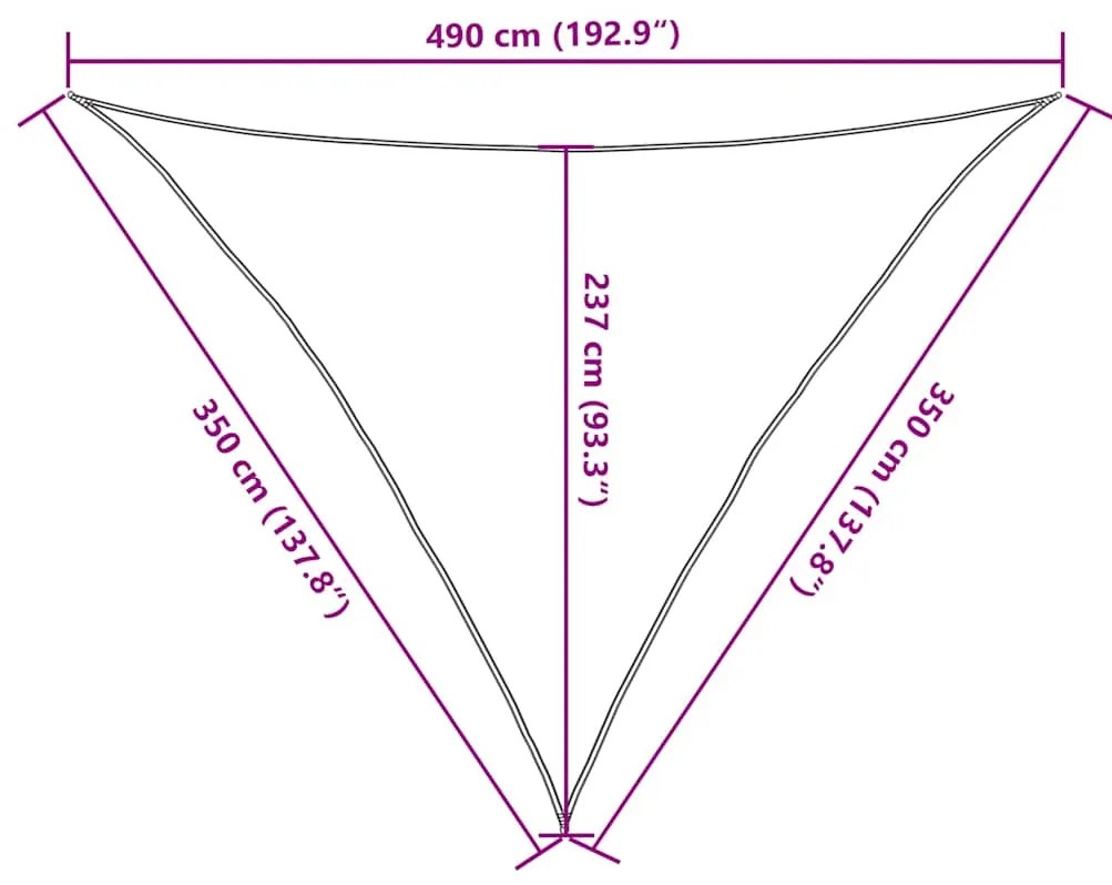 Para-sol estilo vela 160 g/m² 3,5x3,5x4,9 m PEAD cinzento-castanho