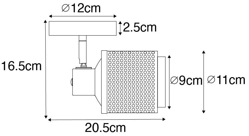 Projetores industriais pretos com dourado - Kayden