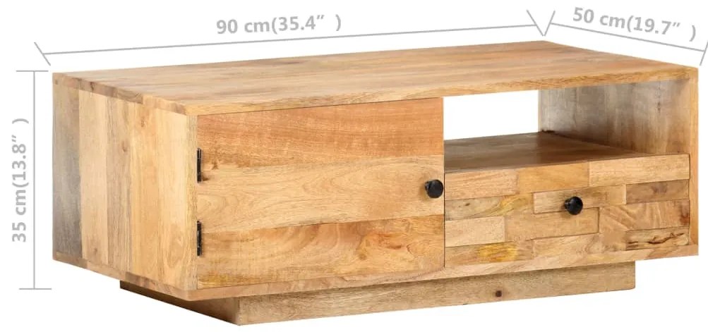 Mesa de centro 90x50x35 cm madeira de mangueira maciça
