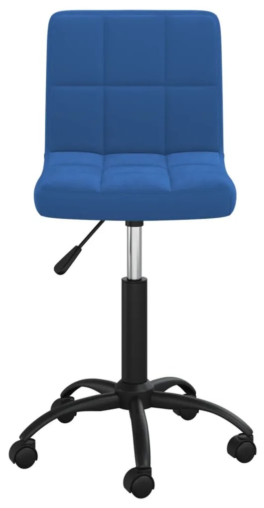 Cadeira de escritório giratória veludo azul