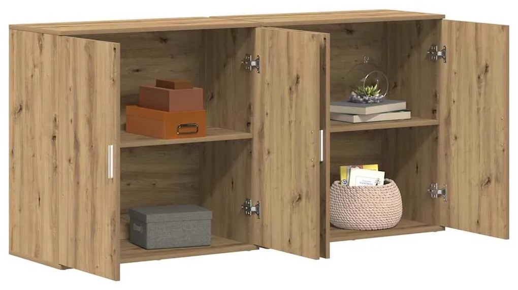 Buffets 2 pcs Carvalho Artesanal 79x38x80 cm Madeira de Engenharia