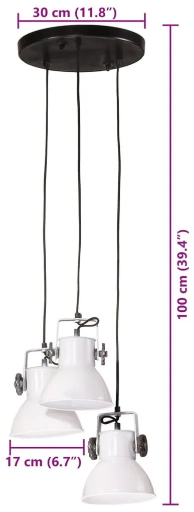 Candeeiro suspenso 25 W 30x30x100 cm E27 branco