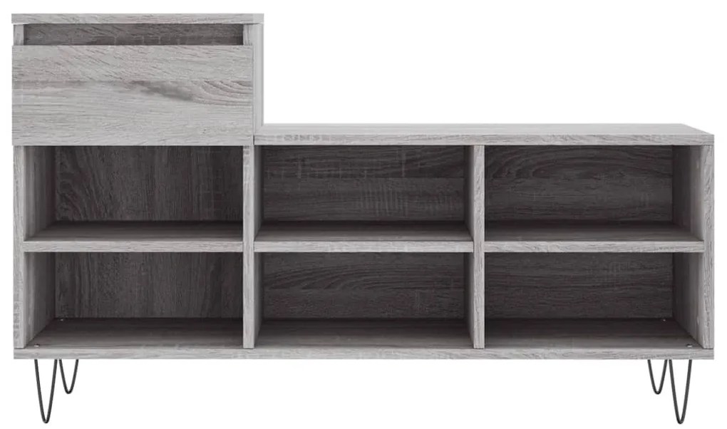 Sapateira 102x36x60 cm derivados de madeira cinzento sonoma