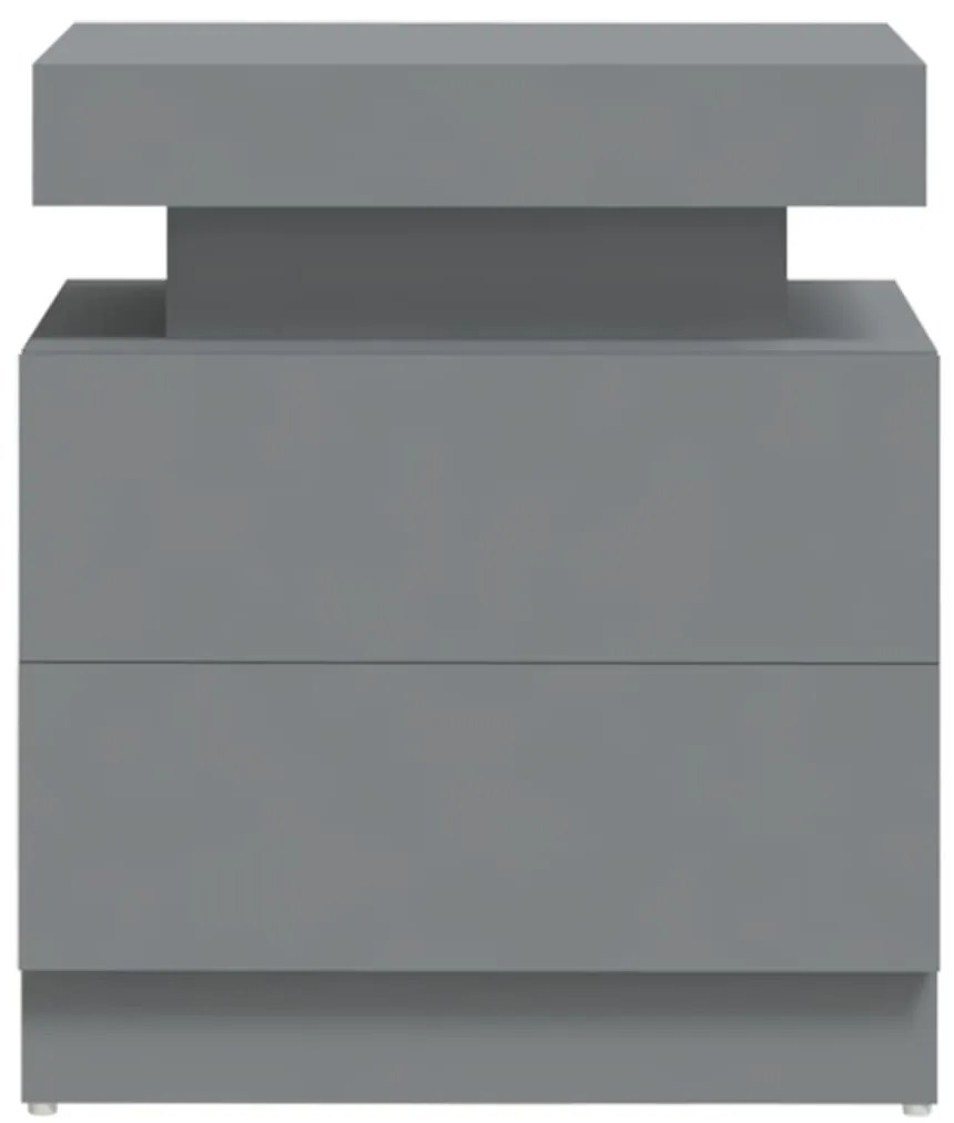 Mesa de cabeceira 45x35x52 cm contraplacado cinzento
