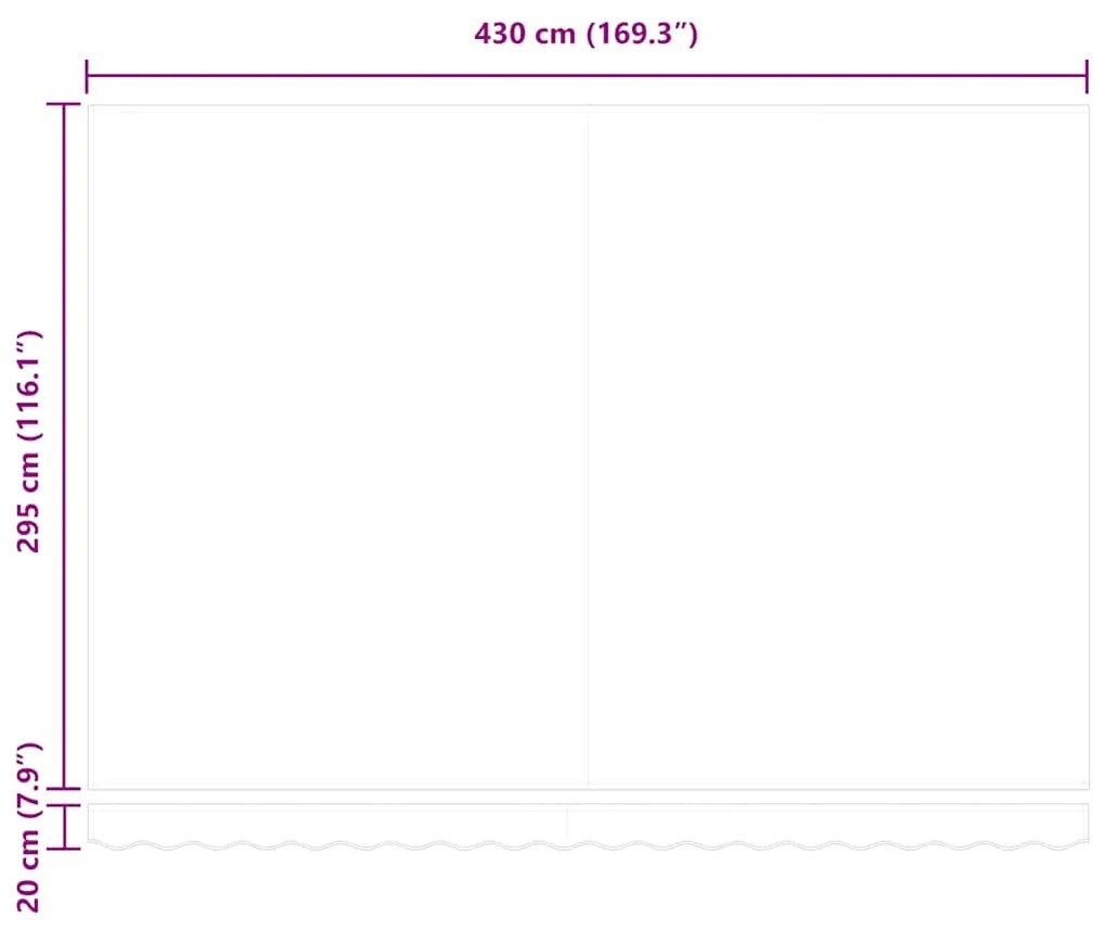 Toldo retrátil manual 450x300 cm bordô
