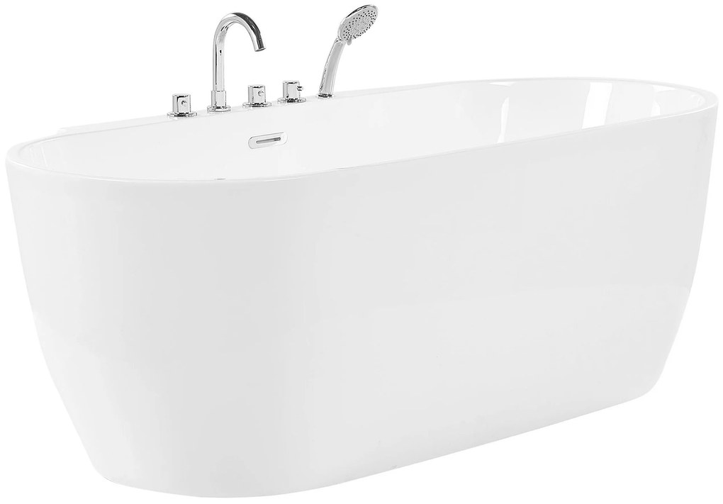 Banheira autónoma em acrílico branco 170 x 80 cm ROTSO Beliani