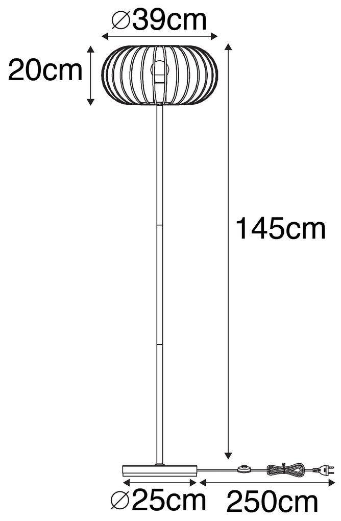 Candeeiro de pé de design castanho ferrugem em arame - Johanna Design