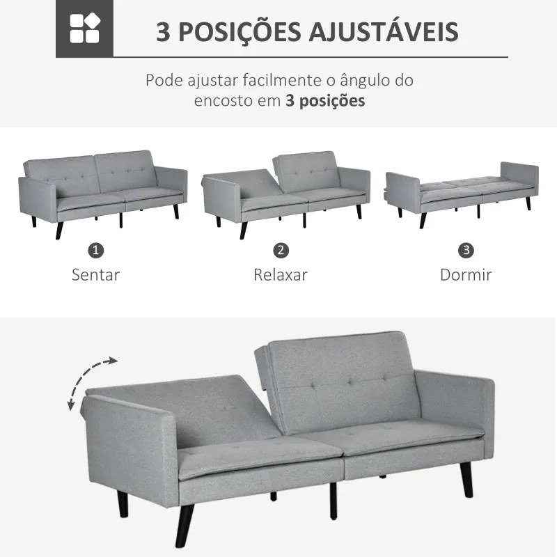 Sofá-Cama Mary - Cinzento - Design Nórdico